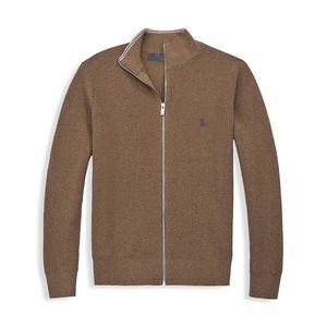 High End Men's Designer Brand utsökta ull broderad tröja, casual cardigan dragkedja höghals långärmad högkvalitativ tröja