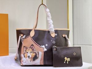 NEVERS MM F Borsa a mano di alta qualità per cani serigrafata Portafoglio Borsa a mano Designer Donna Lusso Classico Stampa Lettera Modello Cartoon Shopping Bag M40995