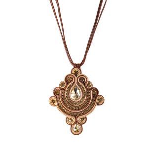 Necklaces Ethnic boho Soutache necklace for women fanshion choker pink blue brown color Trendy weave rhombus Pendant Jewelry Accessories