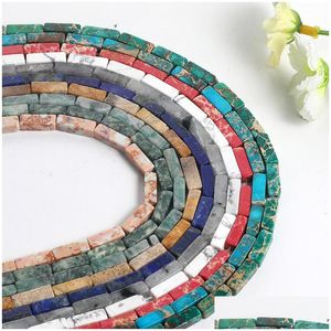 Stone Jewelry Findings Cube Stone Loose Beads 16 Colors 5X1M Cuboid Bead For Diy Handmade Strand Making Bracelet Necklace E Dhgarden Dhdnz