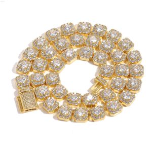QK Jewelry Fashion Luxury 10mm 14k Big Diamond Iced Tennis Cz Chain Halsband Partihandel