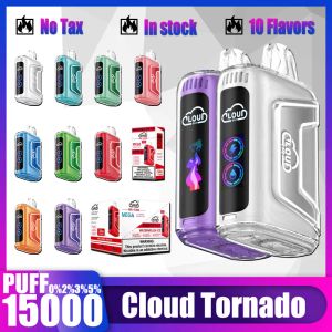 Оригинальная слойка Cloudbar 15K Puffs 15000 Vapes Pen 23 мл Pod Mesh Coil 10 вкусов 650 мАч Перезаряжаемый с воздушной регулировкой 2% 3% 5% Устройство