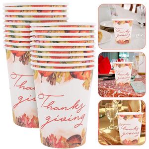 Wine Glasses 20 Pcs Ice Cream Cups Paper Drinking Office Water Decor Autumn Business Coffee Holder Fall