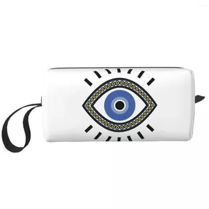 Cosmetic Bags Evil Eye Protection Symbol Large Makeup Bag Zipper Pouch Travel Portable Toiletry For Women