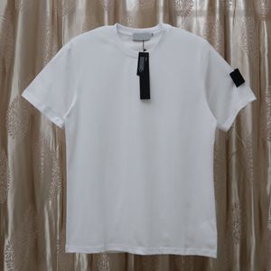 Topstoney Marka Tasarımcı Erkek Tshirts Klasik Temel İşlemeli Rozet Gevşek Pamuk Pamuk Küçük Yuvarlak Boyun Adası T Shirt Taşı