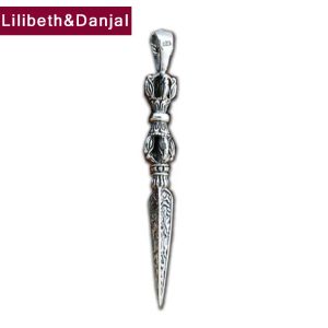 Ciondoli Donna Uomo Ciondolo 100% reale 925 gioielli in argento sterling Buddismo Vajra Pestello Triangolo ciondolo strumenti di gioielleria 2021 G68