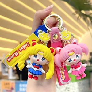 Keechhains Sailor Moon Keechain Anime Tsukino Usagi Cute Doll Figure Keyring Auto Chiave Accessori Toy Chain Regalo per le ragazze per bambini