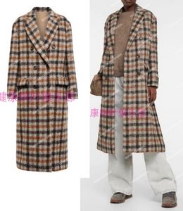 Designer Womens Wool Brunello Woman Long Coats Spring Luxurious Colors Plaid Cashmere Coat
