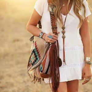 Evening Bags Woman 2024 Hand-made Canvas Linen Women Beach One Shoulder Bag Female Bohemian Style Shopper Sapce Crossbody