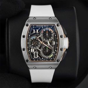 Top RichardMiler Luxury Watches Men's Automatic Wristwatches RM72-01 Flyback Chronograph Titanium Skeleton Dial 38mm HBSG