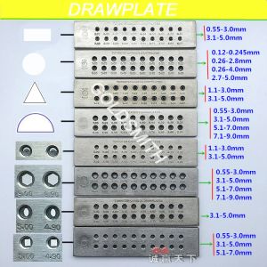 Equipamentos Drawplate de arame de carboneto de tungstênio para ferramentas de jóias, meio redondo triangular quadrado retângulo hexagon oval forma