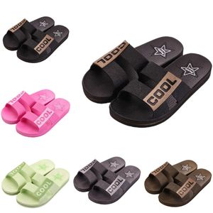 Style17 män kvinnor tofflor sommar glider sandaler sommar svartrosa kaffe grön blå kust badrum män antiskid toffel sandal storlek 36-45