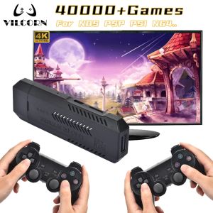 Consoles VILCORN GD10 PRO 128GB 40000+ Games Retro Game Stick 4K HD TV Wireless Controller for PSP PS1 N64 Video Game Console 50+Emulator