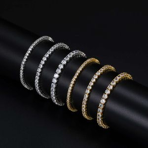 Bracciale bling da donna con diamanti da 6 mm, catena da tennis, collegamento cubano, gioielli hip-hop