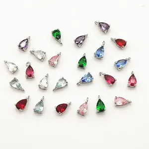 Charms Arrival! 8x5mm 100pcs Crystal Micro Inlay Drop Charm For Handmade Necklace Earring DIY Parts Jewelry Findings & Components