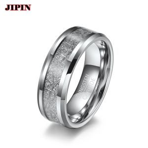 Pasma 4m/6m/8 m pierścień szerokości podwójnie fatowy wewnętrzny łuk inkrustowany stalowy pierścień wolframowy dla mężczyzn i kobiet pary proponują pierścień małżeński