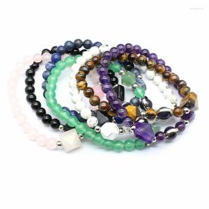 Strand Nergy Reiki Egyptian Pyramids Amethyst Howlite Crystal Quartz Mineral Bracelet Spacer Beads Bangle Meditation Amulet Jewellery