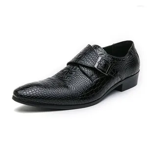 Sapatos de vestido homens clássico moda plataforma sapato de couro homem duplo monge cinta vintage casamento mens