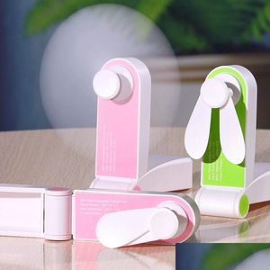 Other Home Decor Usb Mini Fold Fan Electric Portable Hold Small Air Cooler Originality Charging Household Electrical Appliances Desk Dhsot