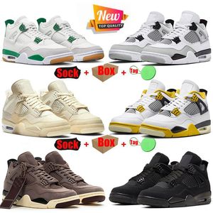 Nike Air Jordan Retro Jordan4s Jumpman 4  Mens Womens 농구 신발 Jorden 4S 적외선 대학교 블루 블랙 고양이 사막 모스 트레이너 빨간색 천둥 화이트 오레오 항해 운동화 끄기 크기 36-47