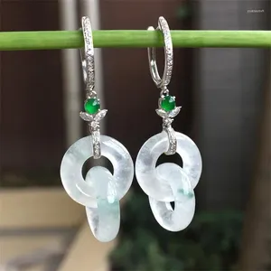 Dangle Earrings Natural Seed Chalcedony White Interlocking For Women Classic Vintage Fine Jewelry Luxury Daily Earring Gift