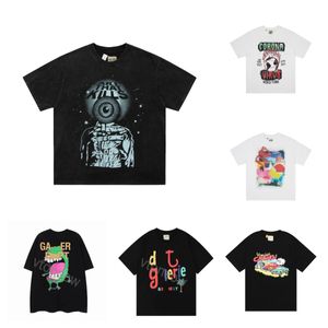 mens t shirt play anime Mens women logo Tee Depts T Shirts Black Fashion Print Male Loose Couple High Street Short Sleeve Tshirt Streetwear INS splash letter round neck