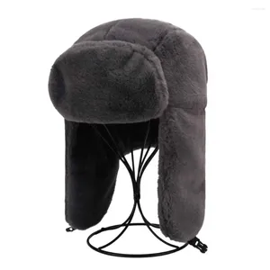 Berets Comfortable Winter Hat Warm Plush Lei Feng For Outdoor Riding Cozy Headwear Women Men Solid Color