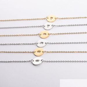 Kette Mode Kokospalme Edelstahl Armband für Frauen Gold und Silber Farbe Hohl Elefant Krone Kreis Charm Party Dhgarden Dhfuk