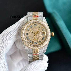 Lüks İzle RLX Diamond Watch Top Mens 41mm Otomatik Mekanik 2824 Hareket Safir Çelik Kayışı Parlayan Elmaslar İçin Set