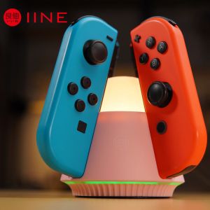 Ständer IINE Joypad-Ladegerät mit Lichtlampe, kompatibles Nintendo Switch Joypad-Ladedock