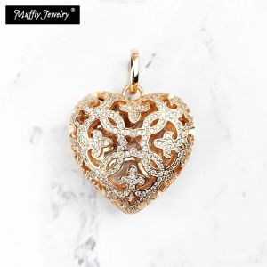 Teryaklar kolye içi boş kalp madalyonu açılabilir gül altın 925 sterlli gümüş glam güzel Yahudi Fit Kolye Romantik Aşk Hediyesi