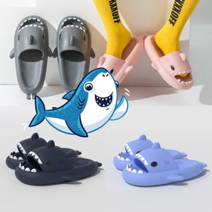 Designer chinelos de tubarão verão sliders homens mulheres arco-íris slides rosa azul cinza memória sandálias macio grosso almofada chinelo nuvem slide interior tamanho grande