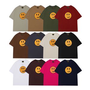 SS new product rewT-shirtsS round neck smiling face letter print loose short sleeved T-shirt pure cotton Tees men's and women's sports thin T-shirt top clothes