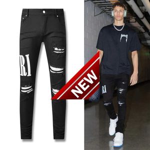 Thom American High Street Silver Hole Split Leather Beain Caned Black Jeans