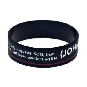 Bracelets 25 PCS John 3 16 Silicone Rubber Wristband 1 Inch Wide Bangle for Religion Faith