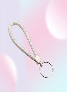PU Leather Braided Woven Rope Keychain DIY Bag Pendant Key Chain Holder Key Car Trinket Keyring For Men Women Gift Jewelry3585570