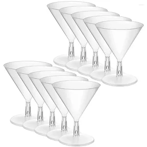 Wine Glasses 10 Pcs Disposable Wineglass Cocktail Cup Plastic Party Verre Cocktails Distant