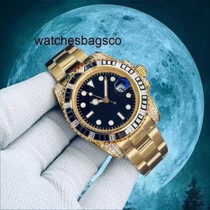 Automatic Mechanical 40Mm Clean Mens Blue Diamond Watch 8215 Movement Black Rubber Belt Sahire Waterproof Luminous Ocean 728869