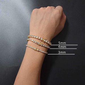 Klassisk isad tennislänkkedja Män passerar diamanttest 3mm VVS Moissanite Tennisarmband för kvinnor