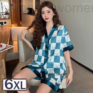 Women's Sleepwear Designer In Short Sets Night Wears For Women Clothes Luxury Two-piece Ladies Silk Kimono Pajamas IQ41