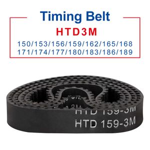New Style Pulley Htd3m Teeth Pitch 3mm Rubber Belt Length 150/153/156/159/162/165/168/171/174/177/180/183/186/189 Width 6/10/15 Mm Accessories