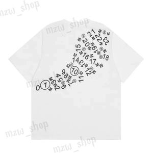 MM6シャツMargiela Mens DesignerTシャツ服デザイナーシャツ女性ブラックホワイトTシャツファッションペイントカップル半袖Tシャツ231