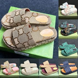 Designer Sandals Slippers Summer platform sandals Thick heels Men Women Shoes Flora Slides rubber sole Macaron embossed slide gvccis rubber sandals