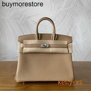 Designer Bag Bks Handmade 7a Genuine Leather 25cm Calfskin Milk ColorWomen Handbag Large Capcity 6JB4