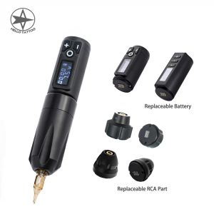 Guns Hello Original Wireless Tattoo Rotary Machine Pen 1800Mah Lithium Battery Pen Digital Display Tattoo Supply