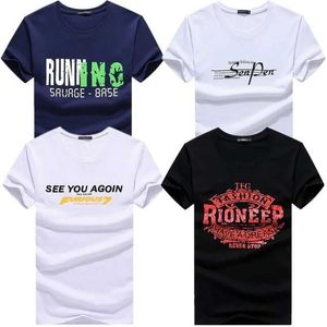 Mäns T-shirts 4 stycken/parti av nya mens-t-shirts för nyanlända tryckta herr t-shirts plus fashionabla storlek sommar kortärmade t-shirts för mens t-shirts j240221