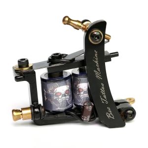 Vapen Ny Hot Tattoo Machine Wire Cutting 10 Wrap Coils Tattoo Machine For Liner Shader Black Color Free Frakt