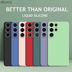 Samsung Galaxy S24 Ultra Case Liquid Silicone Plain Rubber Funda Protector Case S24 Plus Ultra Cover Samsung S24 Ultra Case YQ240221の携帯電話ケース