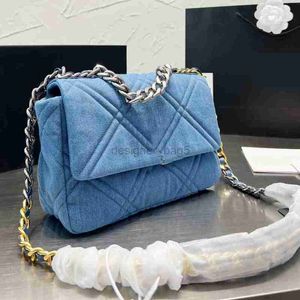 Çapraz gövde flep zincir çantaları denim tasarımcı çanta totes çanta 19 crossbody deri lüks moda omuz çantaları mektup çantası telefon cüzdan metalik en iyi kalite