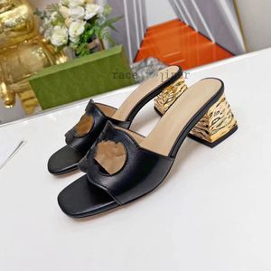 Slippers Sandals G-Slipper slipper slide Women Interlocking Cut-out Shoes 5cm heel Lady Flip Flops Slip On Beach Slide Flat Casual Walking size 35-44 1.25 13